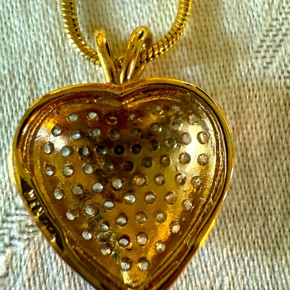 Vermeil gold heart necklace with cz’s 18-20 inches - Picture 3 of 9